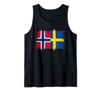Noruega Suecia Banderas Orgulloso Aficionado Sueco Noruego Camiseta sin Mangas