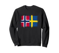 Noruega Suecia Banderas Orgulloso Aficionado Sueco Noruego Sudadera