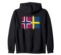 Noruega Suecia Banderas Orgulloso Aficionado Sueco Noruego Sudadera con Capucha