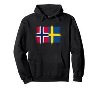 Noruega Suecia Banderas Orgulloso Aficionado Sueco Noruego Sudadera con Capucha