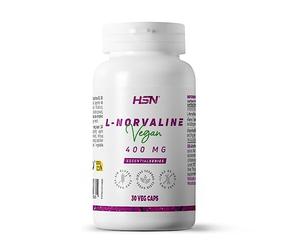 Norvalina 400 MG de HSN | 30 Cápsulas Vegetales - 100% Puro Aminoácido L-Norvalina para Óxido Nítrico - con Hierro y vitamina B1 | No-GMO, Vegano, Sin Gluten