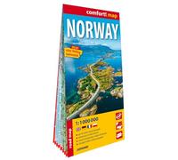 Norvège 1/1.000.000 (carte grand format laminée). Norway (Carte Laminée Routière et Touristique Comfort! Map)
