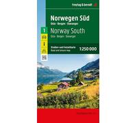 NORVEGIA SUD OSLO BERGEN STAVA n.e: Oslo - Bergen - Stavanger, mit Autofähren: AK 0655 (Auto karte)