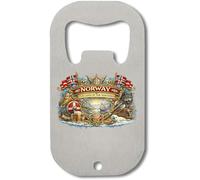 Norway Land of the Northmen - Abridor de botellas de acero inoxidable, color plateado