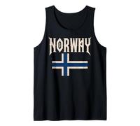 Norway with Norwegian Flag Colors. Men, Women & Kids Camiseta sin Mangas