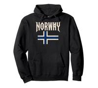 Norway with Norwegian Flag Colors. Men, Women & Kids Sudadera con Capucha