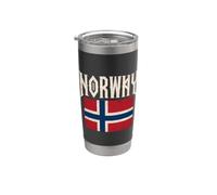 Norway with Norwegian Flag Colors. Men, Women & Kids Vaso térmico de acero inoxidable de doble pared