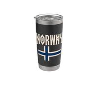 Norway with Norwegian Flag Colors. Men, Women & Kids Vaso térmico de acero inoxidable de doble pared