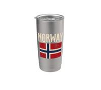 Norway with Norwegian Flag Colors. Men, Women & Kids Vaso térmico de acero inoxidable de doble pared