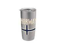 Norway with Norwegian Flag Colors. Men, Women & Kids Vaso térmico de acero inoxidable de doble pared