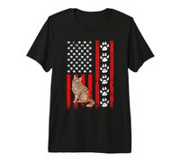 Norwegian Forest Cat 4th of July Patriotic American Flag Camiseta Premium