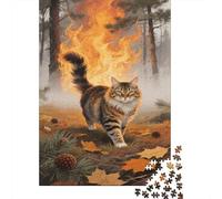 Norwegian Forest Gato Rompecabezas Imposible,desafío for Adults Incendios forestales 1000 Piezas Obra De Arte De Juego De para Adultos, Regalos A Partir De 14 Años 1000pcs (75x50cm)