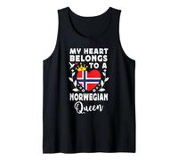 Norwegian Queen Norwegian Wife Girlfriend Norway Flag Camiseta sin Mangas