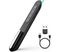 Norwii Mando de Presentaciones Recargable, Presentador Inalámbrico con Punto Verde para PowerPoint, Alcance 100m para Profesores, Compatible macOS (Verde)