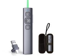 Norwii Mando para presentaciones Bluetooth con Receptor 2 en 1, Recargable | Mando para PowerPoint para Presentaciones Remotas, Puntero inalámbrico Recargable para Presentaciones, Verde
