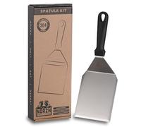 Norzn Brothers Espátula Plancha Grande, Acero Inoxidable 304, para Barbacoa | Espátula Cocina para Voltear Hamburguesas sin Romperlas, en Parrilla, Teppanyaki o Grill, Apta Lavavajillas, Garantía 10 Años