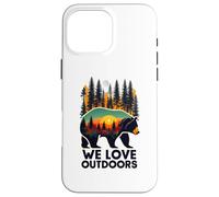 Nos Encanta al Aire Libre, Oso en montañas Fondo Colores de otoño Carcasa para iPhone 16 Pro MAX
