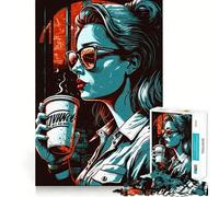 Nos Encanta el café Rompecabezas de 1000 Piezas Juguete Que desafía la Mente Troquelado de Alta precisión Un Reto Divertido para Pasar el Tiempo de Espera (38x52cm)