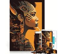 Nos Encanta el café Rompecabezas de 1000 Piezas para Adolescentes Juego de Memoria Mental Cierre Seguro Sin Piezas Sueltas Ideal para Viajar Juego para ejercitar la Mente (38x52cm)