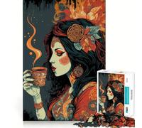 Nos Encanta el café Rompecabezas de 1000 Piezas para Adolescentes Juego Divertido y Entrelazado sin Huecos Actividad Nocturna Familiar para divertirse (38x26cm)