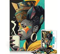 Nos Encanta el café Rompecabezas de 1000 Piezas para Adolescentes Juego Que estimula el Cerebro Encaje Huecos Actividad Relajante para Grupos en Interiores (38x26cm)