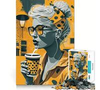 Nos Encanta el café Rompecabezas de 1000 Piezas para Adultos Juego para ejercitar la Mente Encaje Huecos Actividad Relajante para desconectar (50x75cm)