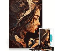 Nos Encanta el café Rompecabezas para Adultos de 1000 Piezas Juego Mental Divertido con tecnología Avanzada de Corte láser Un Reto entretenido para Pasar el Tiempo (38x26cm)