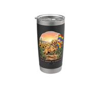 Nos enorgullecemos de Dawn Golden Retriever LGBTQ Vaso térmico de acero inoxidable de doble pared