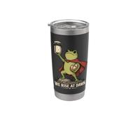 Nos levantamos al amanecer Cottagecore Frog Pan panadero de masa madre Vaso térmico de acero inoxidable de doble pared