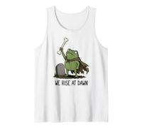 Nos levantamos al Amanecer Temporada Espeluznante Rana Meme Zombie Halloween Camiseta sin Mangas