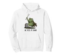 Nos levantamos al Amanecer Temporada Espeluznante Rana Meme Zombie Halloween Sudadera con Capucha