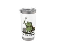 Nos levantamos al amanecer Temporada espeluznante Rana Meme Zombie Halloween Vaso térmico de acero inoxidable de doble pared