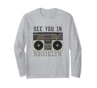 Nos vemos en Brooklyn Retro Boombox Music City Design Manga Larga