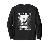 Nos vemos en Brooklyn Retro Boombox Music City Design Manga Larga