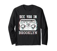 Nos vemos en Brooklyn Retro Boombox Music City Design Manga Larga