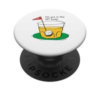 Nos vemos en el hoyo 19 - Bandera de Cristal de Dibujos Animados de Bebida de Golf PopSockets PopGrip Adhesivo