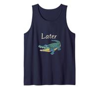 Nos vemos más tarde, divertido juego de palabras de cocodrilo broma lindo reptil Camiseta sin Mangas