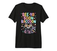 Nos Vemos Pronto Mapache Kawaii Gracioso Arcoíris Pastel Camiseta Premium