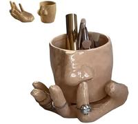 Nose Picking Ceramic Cup,Creative Personality Fun Storage Mugs and Hand Holder,Handmade Funny Coffee Cups with Plate,Novelty Ring Trinkets Jewelry Tray for Home Office Desk Decoration