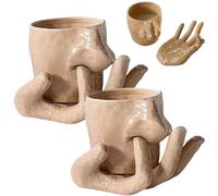Nose Picking Ceramic Cup, Fun Ceramic Nose Picking Mug, Creative Personality Fun Storage Cups and Hand Holder, Handmade Porcelain Storage Cup, Unique Home Office Decoration Gift (2Pcs)