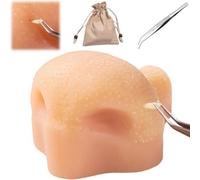 Nose Pimple Popping Toy,Stress Reliefs Pimples Fidget Toy,Reusable Funny Sensory Zit Picking Toys with Bag & Tweezers,Washable Squeeze Fidget Calming Toys for Adults & Teens (1 Pcs)