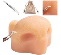 Nose Pimple Popping Toy,Stress Reliefs Pimples Fidget Toy,Reusable Funny Sensory Zit Picking Toys with Bag & Tweezers,Washable Squeeze Fidget Calming Toys for Adults & Teens (1 Pcs)