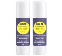 Noseprint Adhesivo solar SPF 50 para perros y gatos, sin óxido de zinc, impermeable, bálsamo para nariz y orejas, 2 x 5 ml