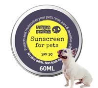 Noseprint Bálsamo de protección solar SPF 50 para mascotas, 60 ml en lata, protector solar hidratante para perros y gatos, fórmula no tóxica, bálsamo para nariz y patas de perro, protección solar para