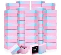 Nosiny 120 cajas pequeñas para anillos a granel de 2 x 2 x 1.2 pulgadas, cajas de regalo de cartón kraft con tapas para aretes, embalaje cuadrado, ocasiones versátiles, cumpleaños, 1 Count (Pack of