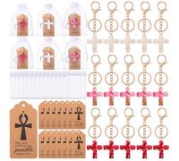 Nosiny 15 juegos de llaveros de resina con cruz de flores, regalos cristianos para mujeres, a granel, religioso, día de Pascua, primera comunión, bautizo, recuerdos de fiesta para bolsa de invitados