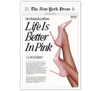 noskisy Trendy Life Is Better In Pink Hot Girly Posters News Headline Newspapaer lienzo arte de pared de tacón alto preppy impresiones estéticas para el hogar, dormitorio, decoración de pared, 40,6 x
