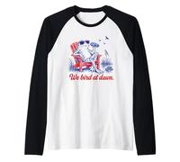 Nosotros Bird At Dawn Frog Birdwatching Divertido Camiseta Manga Raglan