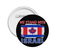 Nosotros estoy de pie con los pines de botón de Israel Pin de la bandera de Canadá Israel orar por Israel botón fuerte apoyo Israel insignia redonda para ropa bolsa sombrero