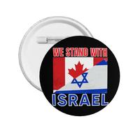 Nosotros estoy de pie con los pines de botón de Israel Pin de la bandera de Canadá Israel orar por Israel botón fuerte apoyo Israel insignia redonda para ropa bolsa sombrero
